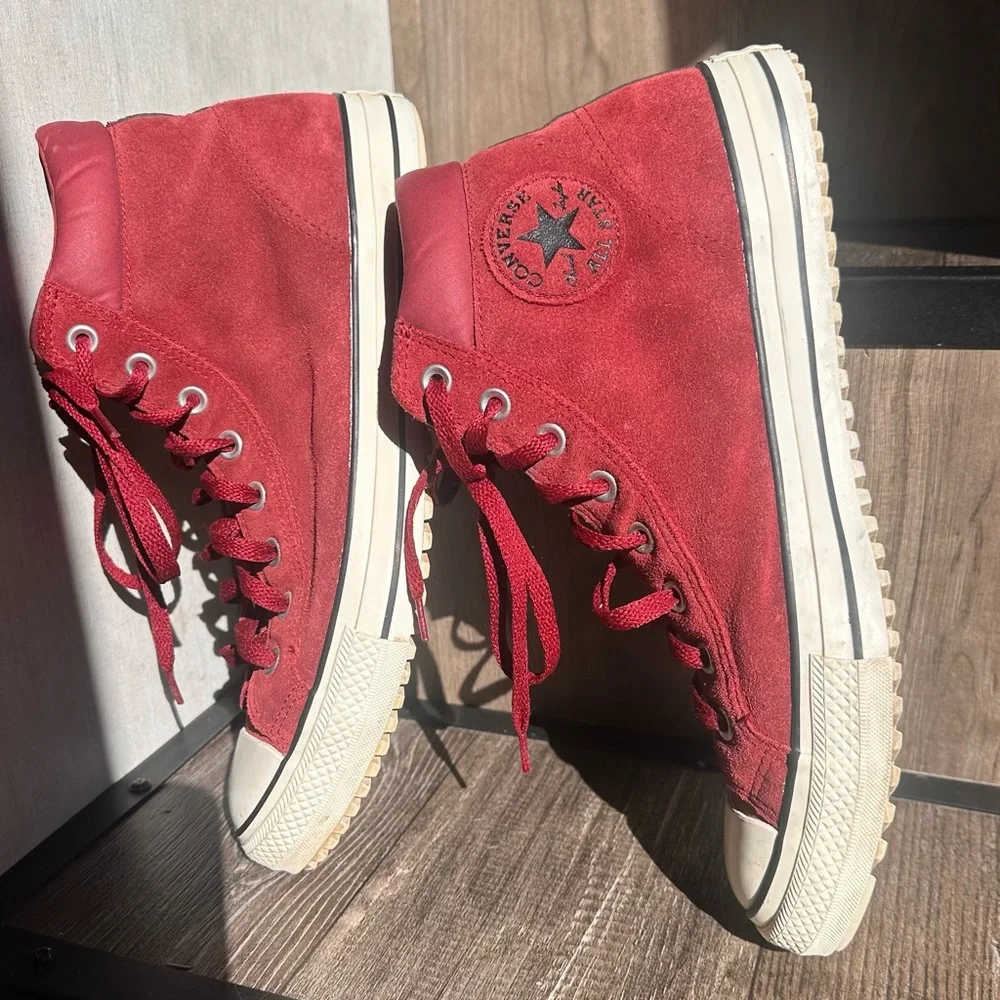 Converse Maroon High-Top Sneakers - Picture 3 of 8